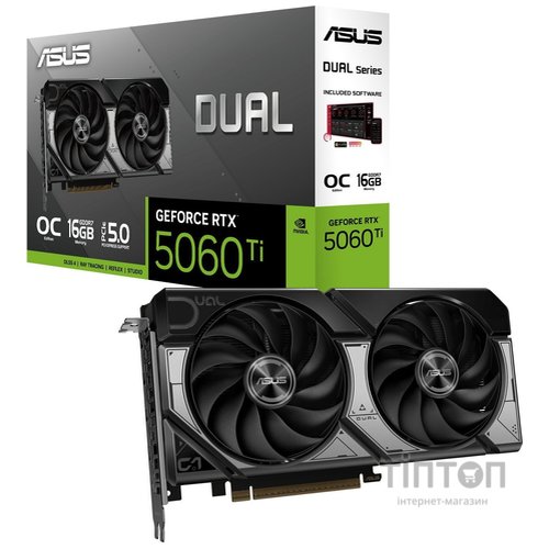 Відеокарта GF RTX 5060 Ti 16GB GDDR7 Dual OC Asus (DUAL-RTX5060TI-O16G)