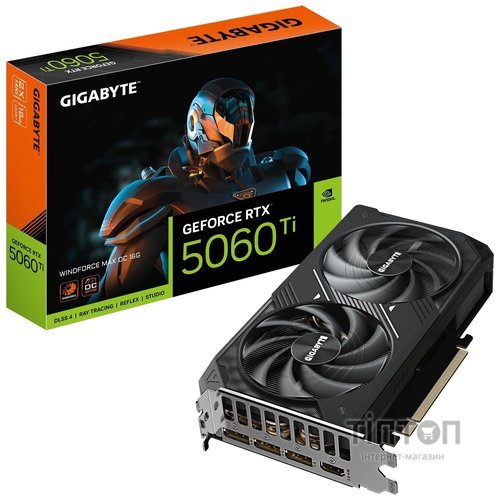 Відеокарта GF RTX 5060 Ti 16GB GDDR7 WindForce Max OC Gigabyte (GV-N506TWF2MAX OC-16GD)
