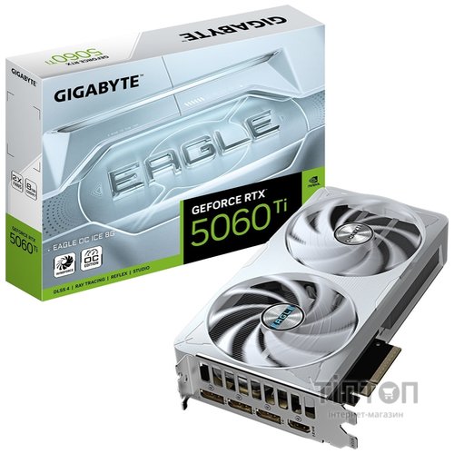 Відеокарта GF RTX 5060 Ti 8GB GDDR7 Eagle OC Ice Gigabyte (GV-N506TEAGLEOC ICE-8GD)