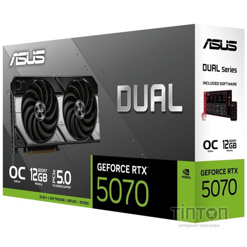Відеокарта GF RTX 5070 12GB GDDR7 Dual OC Asus (DUAL-RTX5070-O12G)