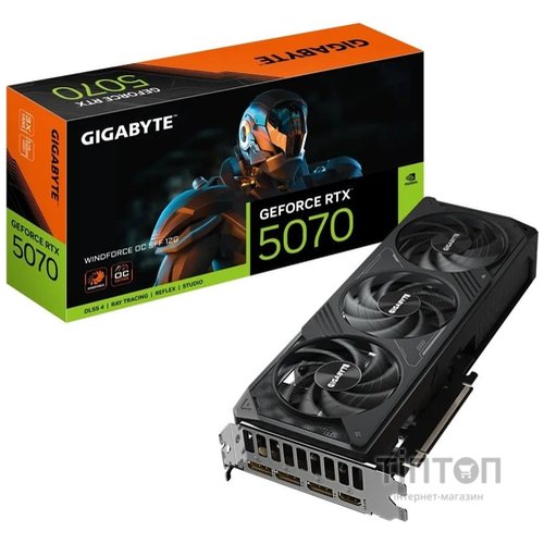 Відеокарта GF RTX 5070 12GB GDDR7 Windforce OC SFF Gigabyte (GV-N5070WF3OC-12GD)