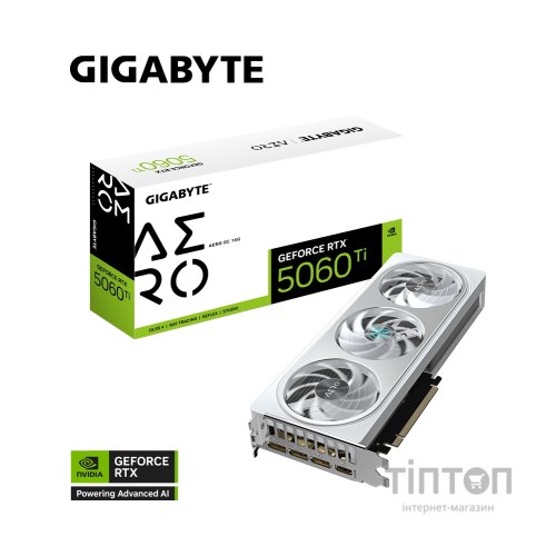 Відеокарта GIGABYTE GeForce RTX5060Ti 16Gb AERO OC (GV-N506TAERO OC-16GD)