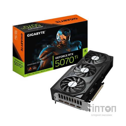 Відеокарта GIGABYTE GeForce RTX5070 Ti 16GB WINDFORCE OC V2 (GV-N507TWF3OCV2-16GD)