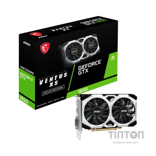 Відеокарта MSI GeForce GTX1650 4096Mb D6 VENTUS XS OC (GTX 1650 D6 VENTUS XS OCV3)