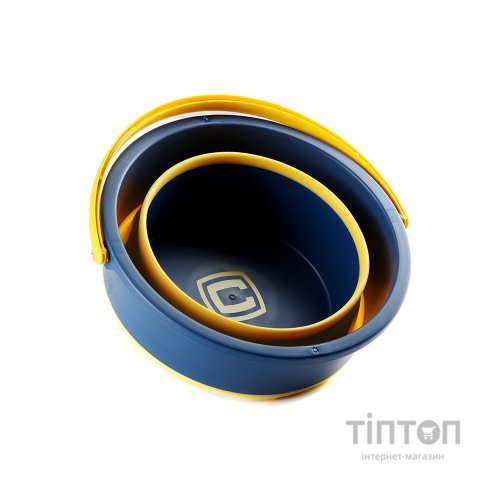 Відро складне СИЛА силіконове 4,6 л orange-black (961001)