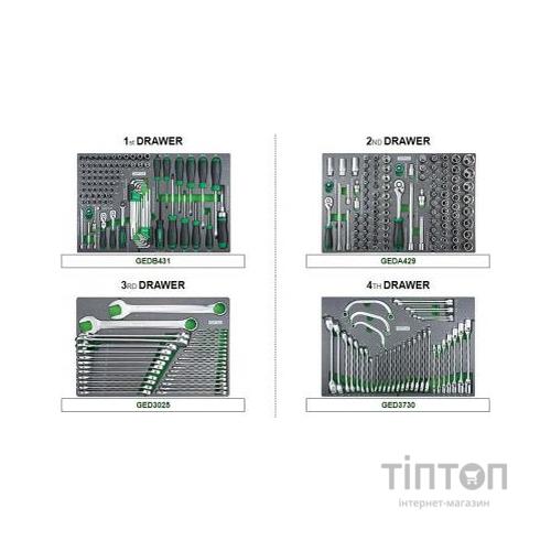Візок з інструментом Toptul Pro-Plus в інструментальному візку 8 секцій 448 од. сіра (GE-44803)