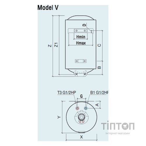 Бойлер Quartz Bim 50 V