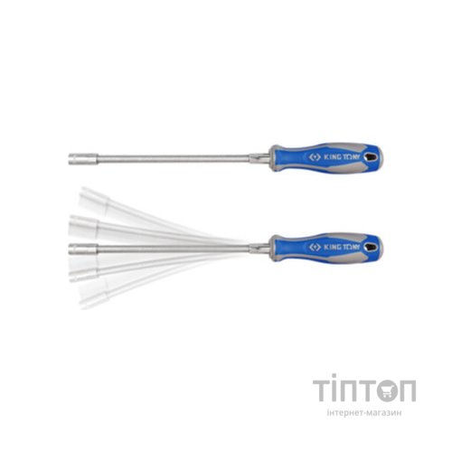 Викрутка KING TONY торцева 6 мм, 300 мм, гнучка, для хомутів (1453-06)