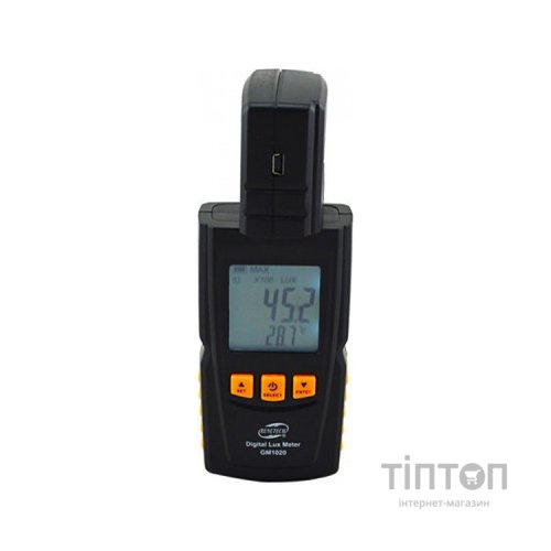 Вимірювач освітленості Benetech люксметр + термометр, USB (GM1020)