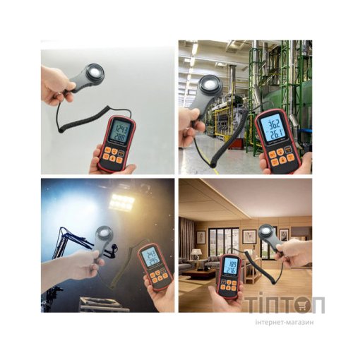 Вимірювач освітленості Benetech цифровий + термометр, USB (GM1030C)