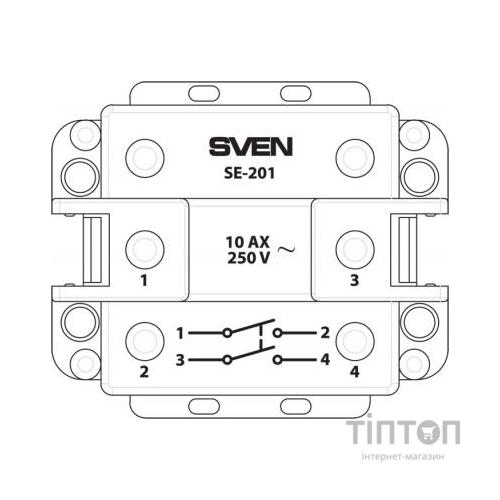Вимикач SVEN SE-201 ivory (6438162010607)
