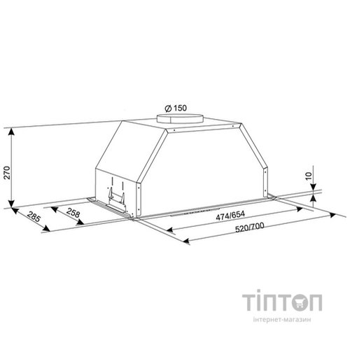 Витяжка Eleyus Modul 700 LED SMD 70 IS