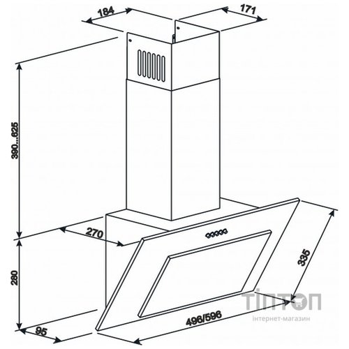Витяжка Eleyus Vertical 700 60 WH