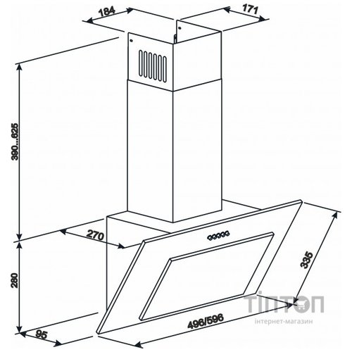 Витяжка Eleyus Vertical 700 60 WH