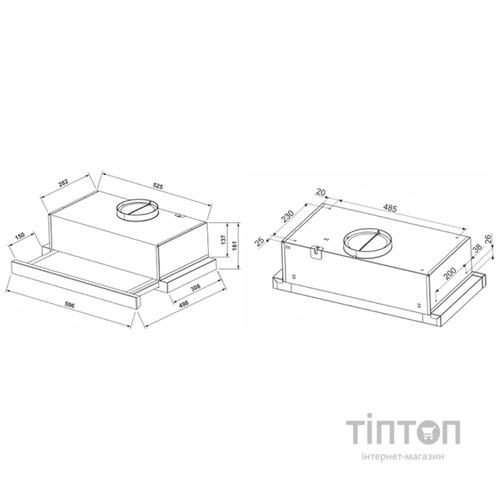 Витяжка Jantar TLT 650 LED 60 BL