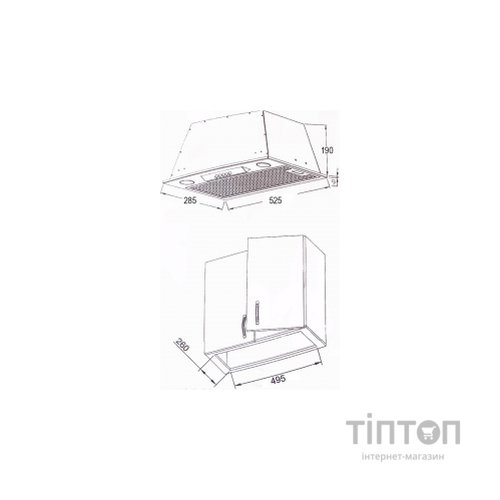 Витяжка кухонна Borgio BIT-BOX full glass 60 ivory (РН015838)