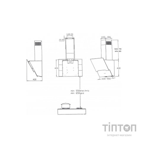Витяжка кухонна Borgio RNT-RS 60 black SU (РН011269)