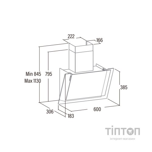 Витяжка кухонна Cata VALTO 600 XGBK (02027505)