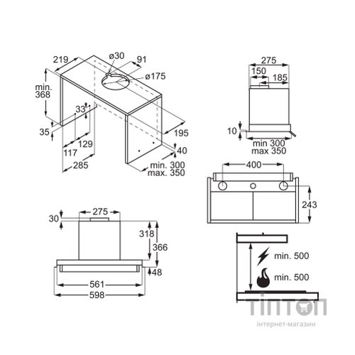 Витяжка кухонна Electrolux LFP516K