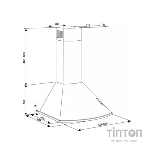Витяжка кухонна Eleyus Bora 1200 LED SMD 60 BG