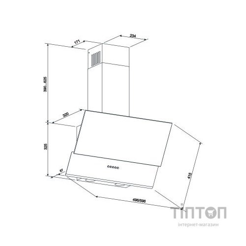 Витяжка кухонна Eleyus Della 700 60 IS+BL