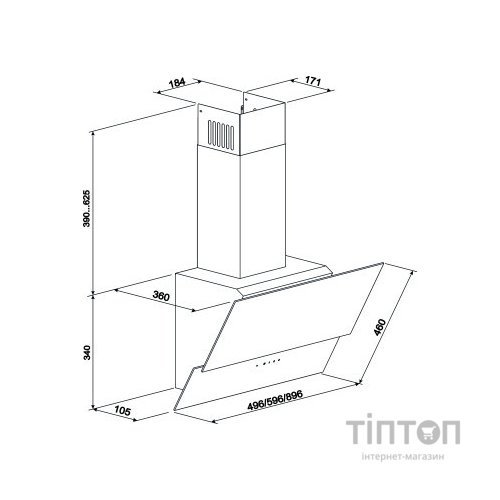 Витяжка кухонна Eleyus Element 1000 60 BG (Element100060BG)