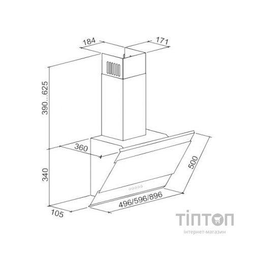 Витяжка кухонна Eleyus Focus 700 60 BL