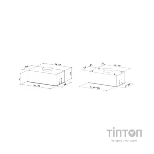 Витяжка кухонна Eleyus GEMINI 700 LED 52 BL