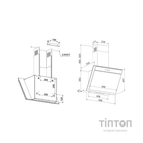 Витяжка кухонна Eleyus KREON 1200 LED 60 WH
