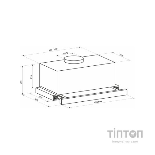 Витяжка кухонна Eleyus LOTUS 1200 60 BG