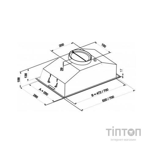 Витяжка кухонна Eleyus Modul 1200 LED SMD 70 IS