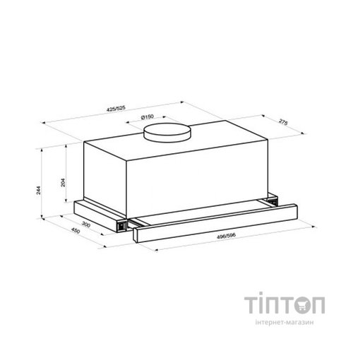 Витяжка кухонна ELEYUS Storm 1200 LED SMD 60 BG
