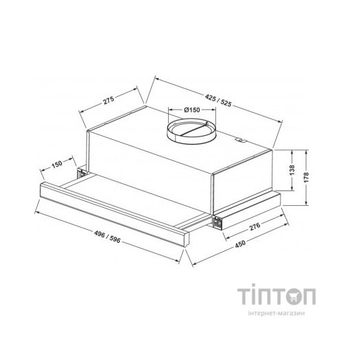 Витяжка кухонна Eleyus Storm G 700 LED SMD 60 WH