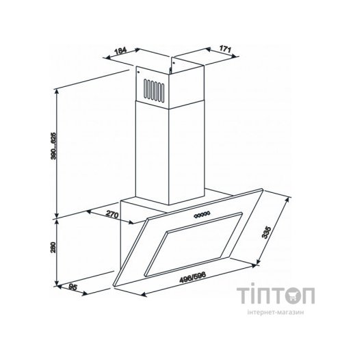 Витяжка кухонна Eleyus VERTICAL 1000 50 BG