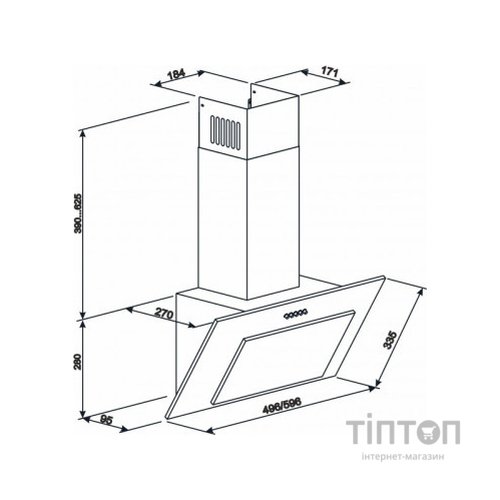 Витяжка кухонна Eleyus VERTICAL 1000 50 WH
