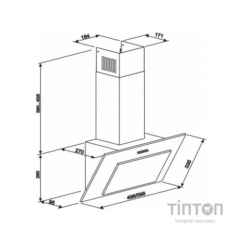 Витяжка кухонна Eleyus VERTICAL 1000 60 BG