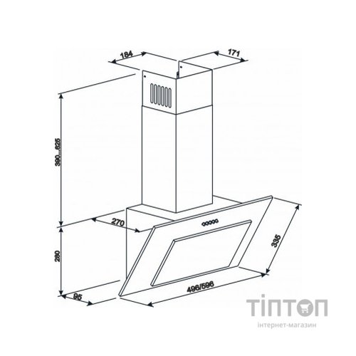 Витяжка кухонна Eleyus VERTICAL 700 50 BG (VERTICAL70050BG)