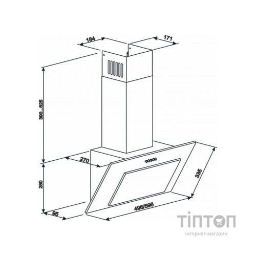 Витяжка кухонна Eleyus VERTICAL 700 60 BG (VERTICAL70060BG)