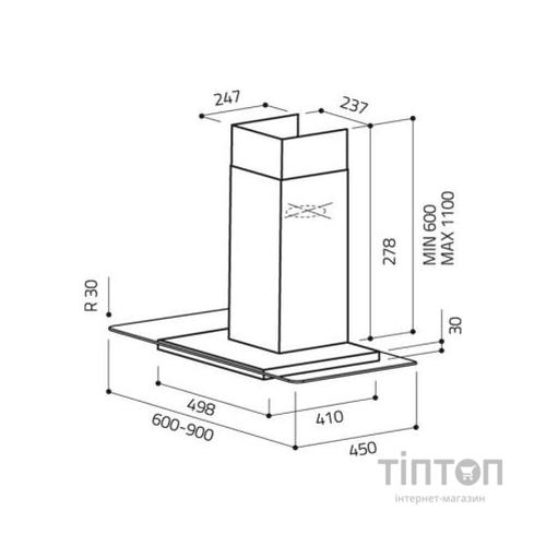 Витяжка кухонна ELICA FLAT GLASS IX A/60