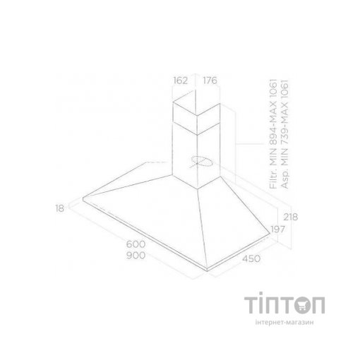 Витяжка кухонна Elica MISSY BL/A/60