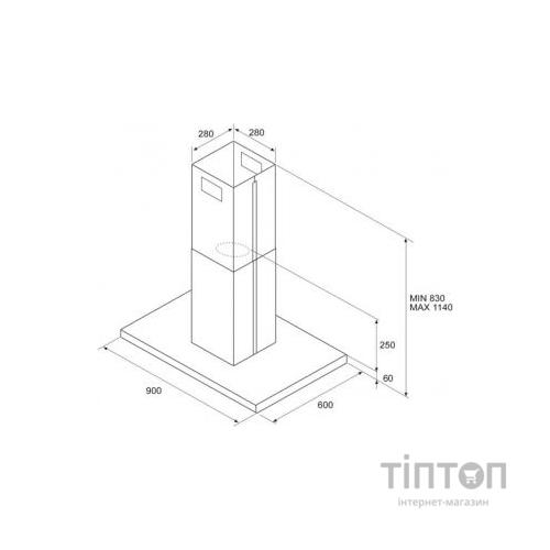 Витяжка кухонна ELICA SPOT PLUS ISLAND IX/A/60x90