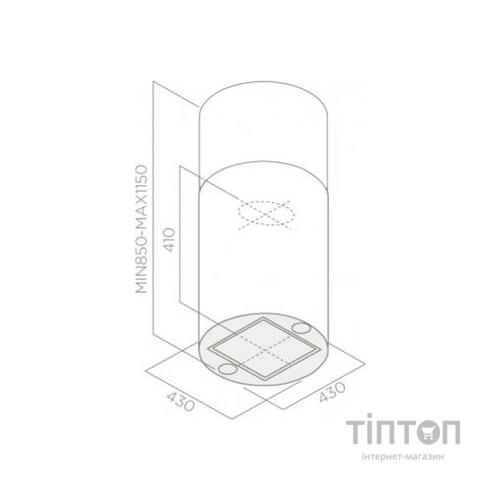 Витяжка кухонна ELICA TUBE PRO ISLAND IX/A/43