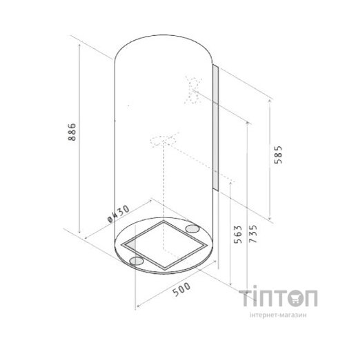 Витяжка кухонна Elica TUBE PRO WH MAT/A/43