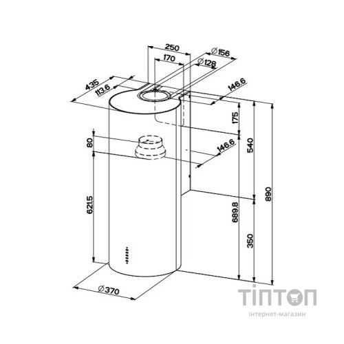 Витяжка кухонна Faber CYLINDRA PLUS WH GLOSS (CYLINDRAPLUSWHGLOSS)
