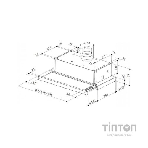 Витяжка кухонна Faber Flexa Ng Hip Bk A60 (315.0635.109)