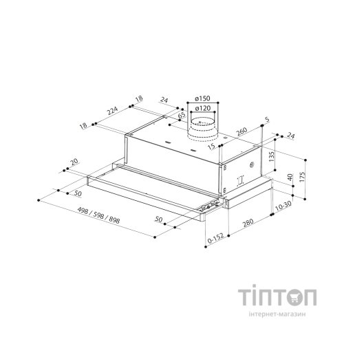 Витяжка кухонна Faber Flexa Ng Hip W A60 (315.0635.132)