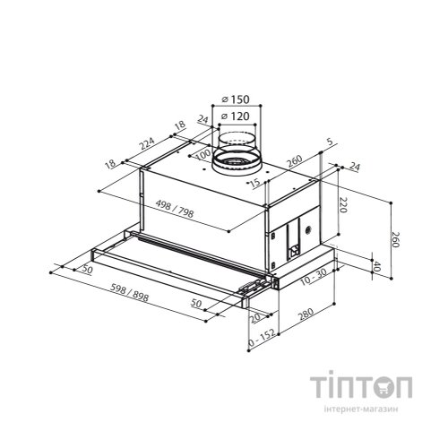 Витяжка кухонна Faber Maxima Ng Ev8 Led Am A60 (315.0635.144)