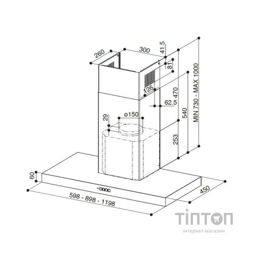 Витяжка кухонна Faber Stilo Comfort Bk Matt A60 (325.0618.791)