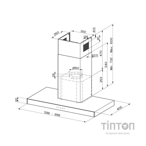 Витяжка кухонна Faber Stilo Glass Smart X/V A60 (325.0617.017)