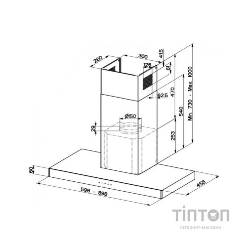 Витяжка кухонна Faber Stilo Glass Smart X/V A90 (325.0617.016)